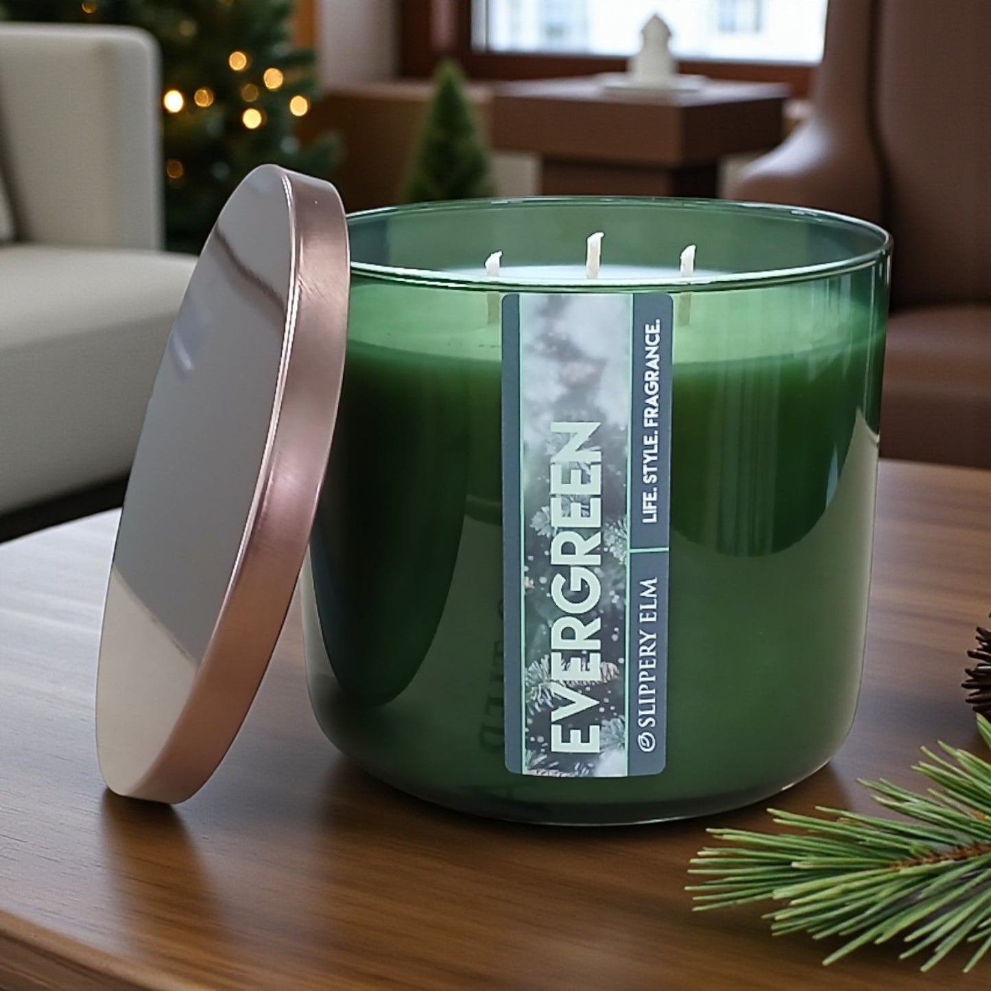 Evergreen Holiday Life.Style 3-Wick Candle (16.5oz)