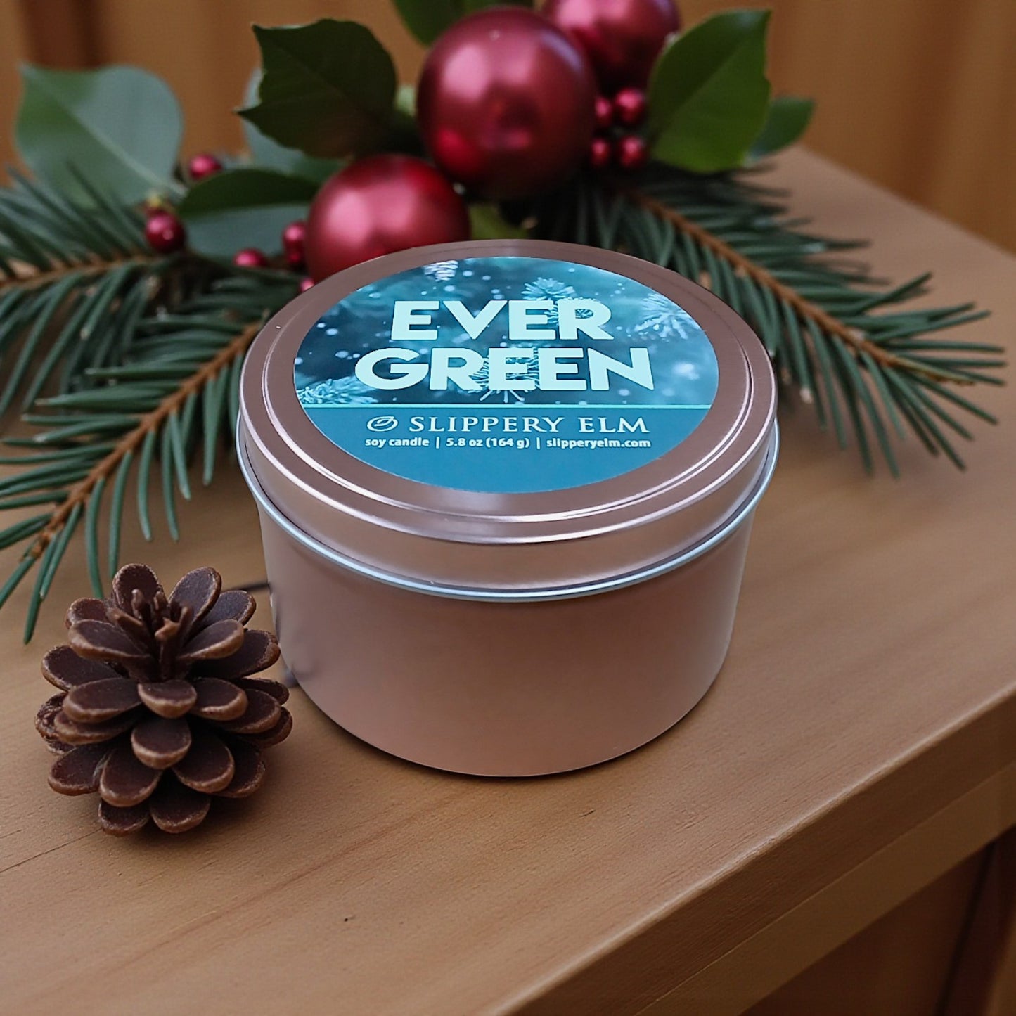 Evergreen Holiday Life.Style Travel Candle Tin (5.8oz)