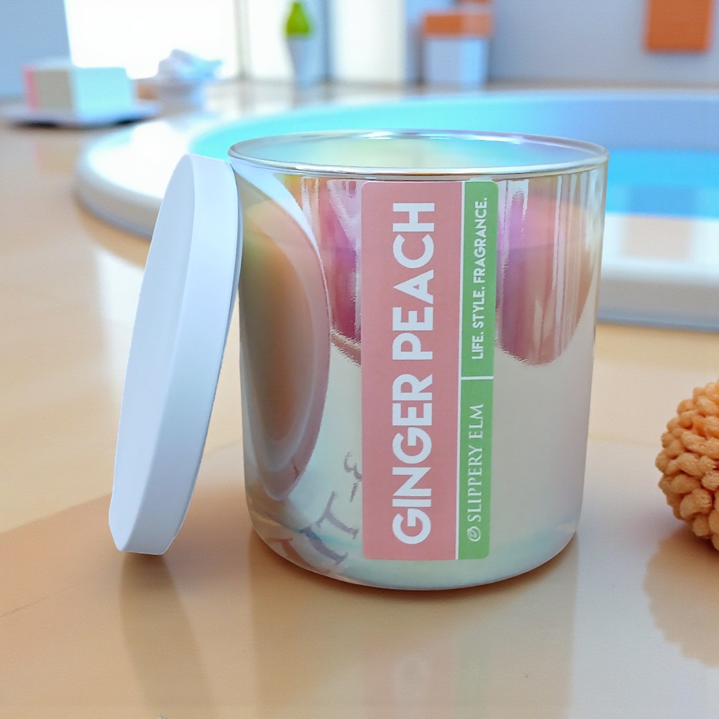 Ginger Peach Modern Life.Style Glass Candle (8.5oz)