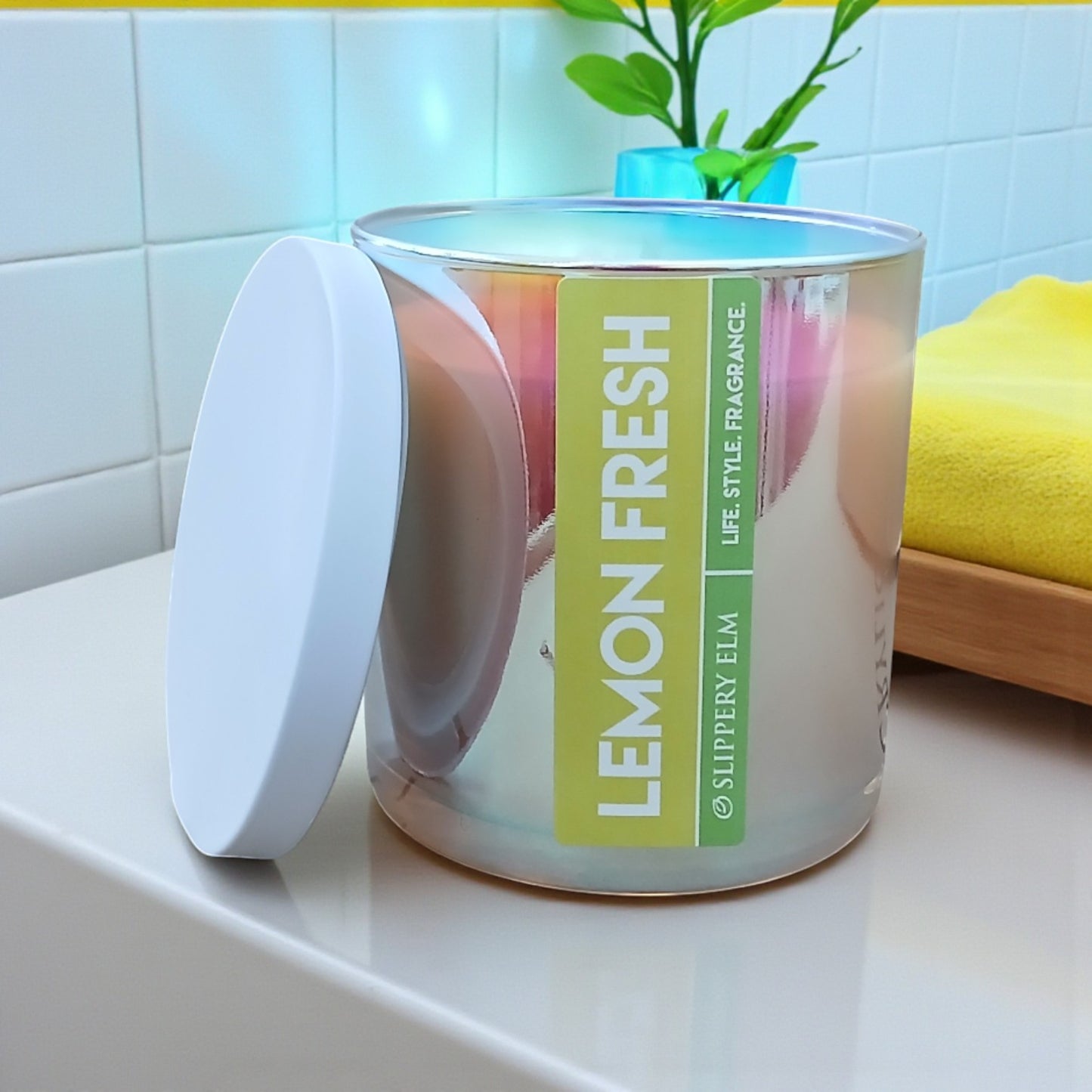 Lemon Fresh Glass Candle Tumbler