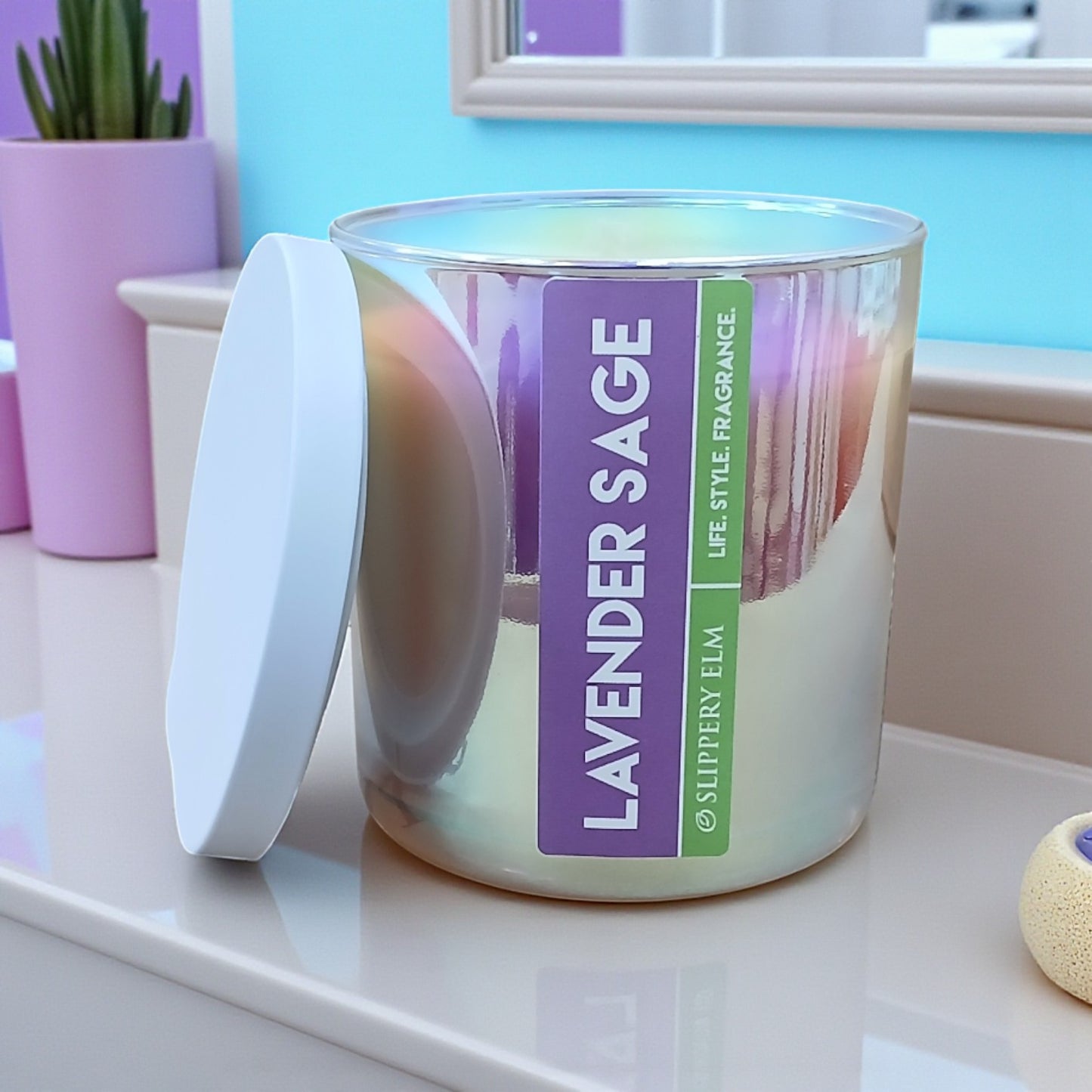 Lavender Sage Glass Candle Tumbler