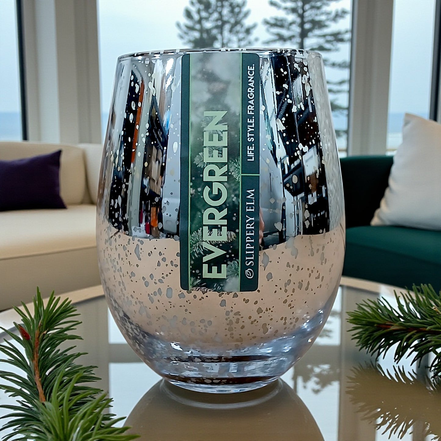 Evergreen Special Edition Mercury Glass Candle (14oz)