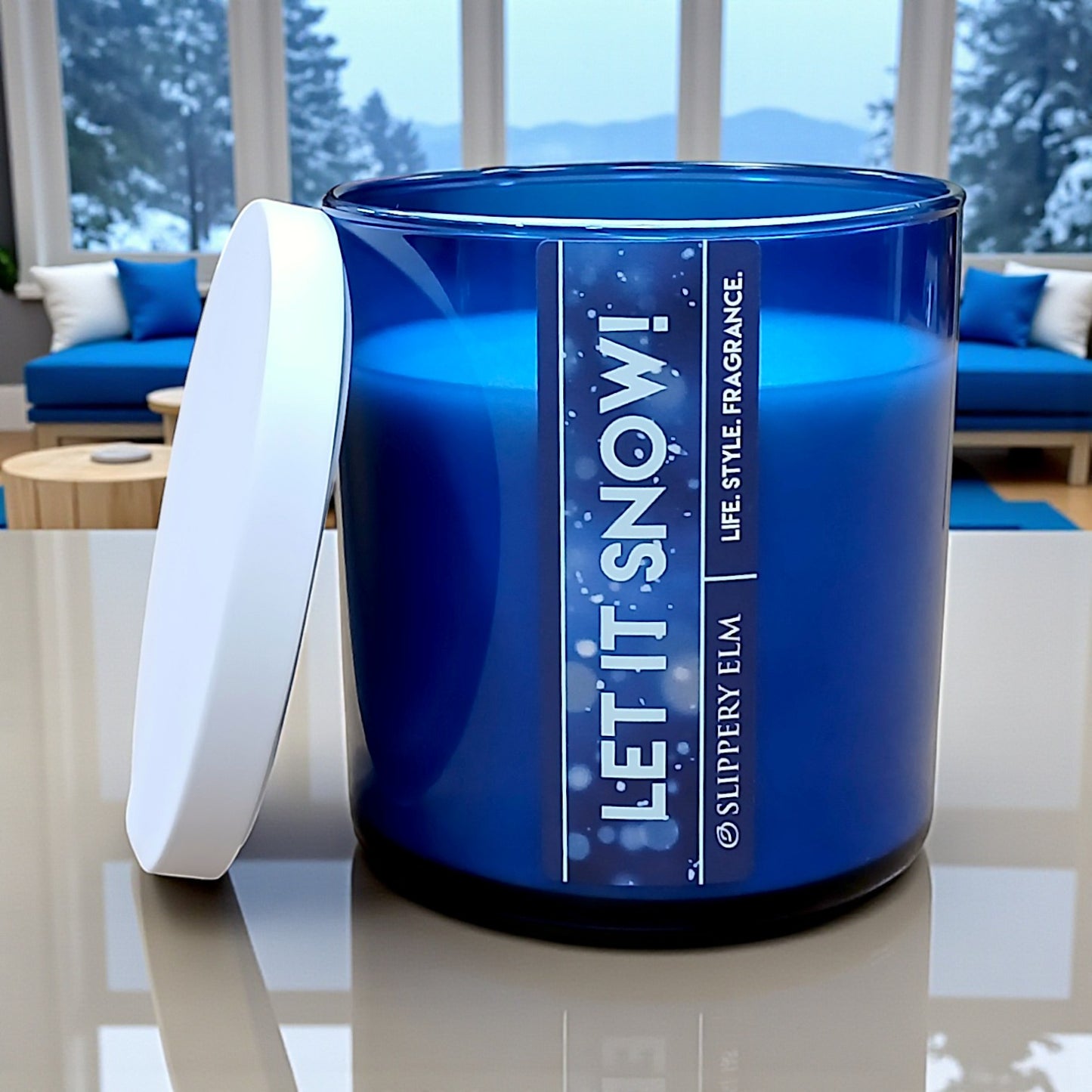 Let It Snow Holiday Life.Style Glass Candle (8.5oz)