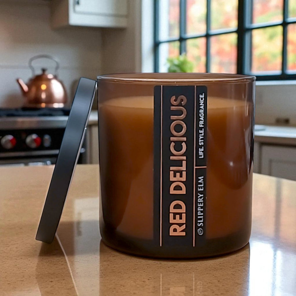 Red Delicious Lodge Life.Style Glass Candle (8.5oz)